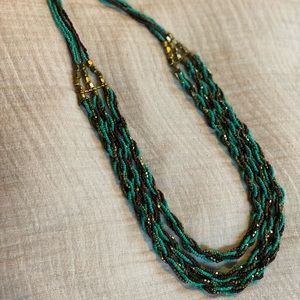 Long beaded statement necklace